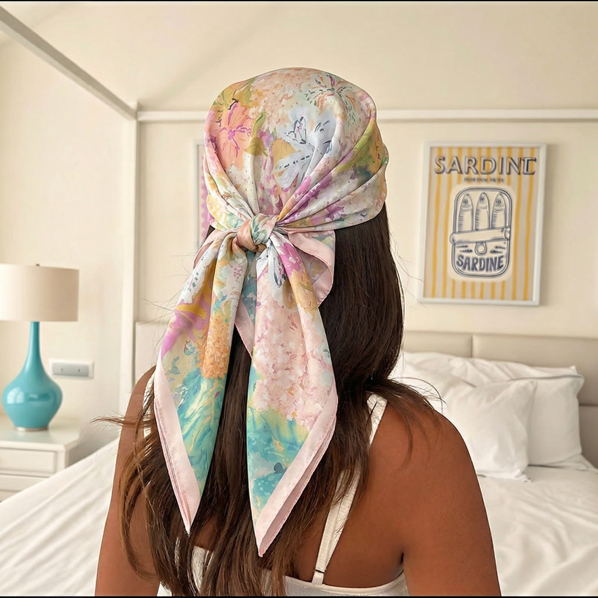 Silk Neck Scarf - 70*70cm Square Silk Scarf for Women