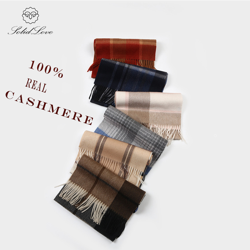 100% Cashmere Scarf   Plaid  W - Muffler Men Wool reseña y precio