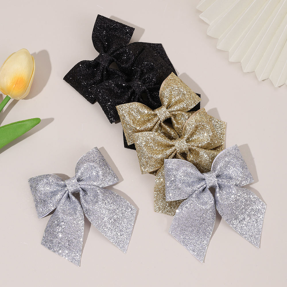 6Pcs Sparkling Bow Hair Clips  - Tie Clip Silver reseña y precio