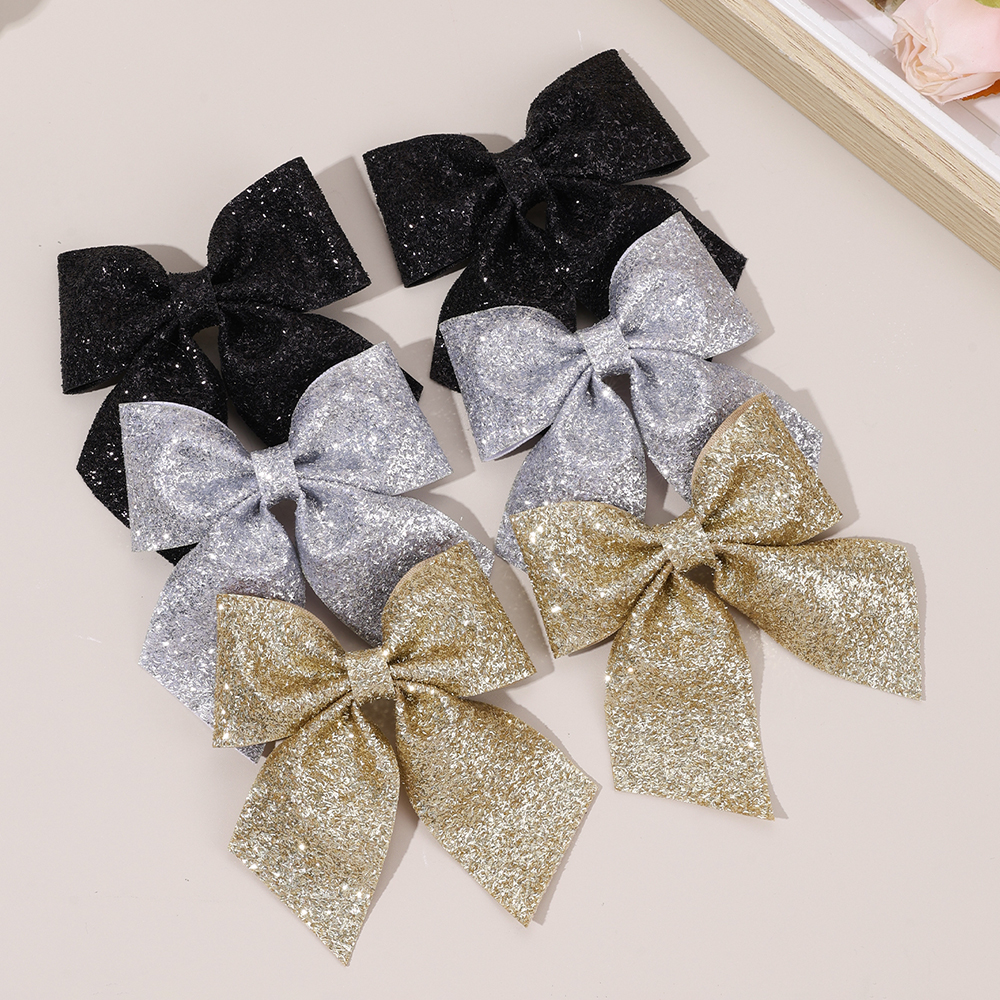 6Pcs Sparkling Bow Hair Clips  - Tie Clip Silver reseña y precio