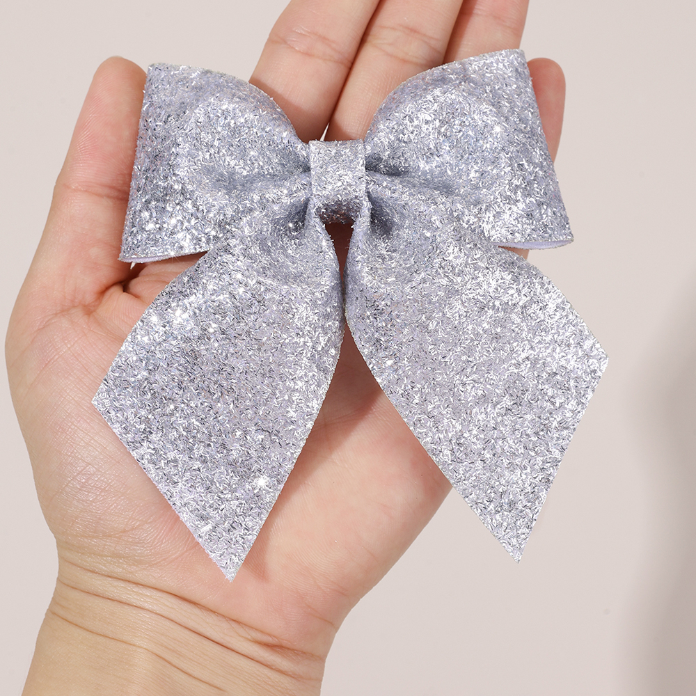 6Pcs Sparkling Bow Hair Clips  - Tie Clip Silver reseña y precio