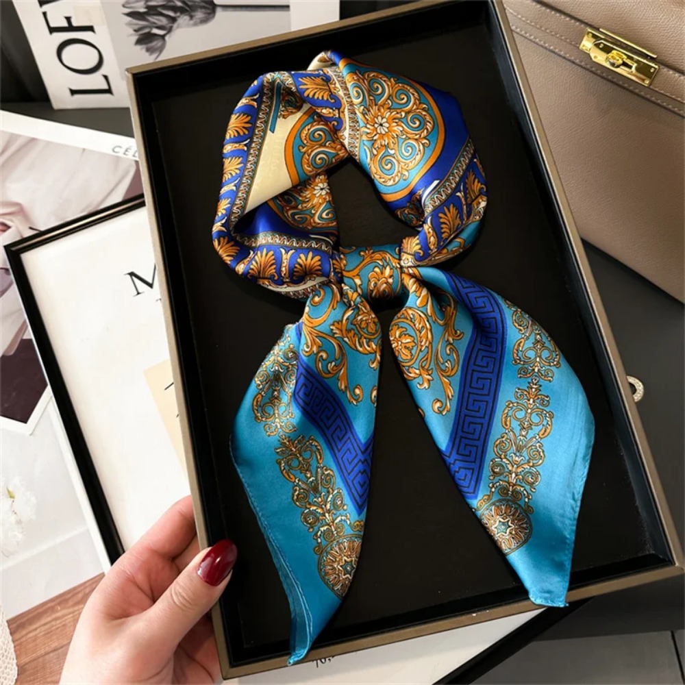 Women 70x70cm Printed Silk Pas - Ascot Neck Scarf reseña y precio