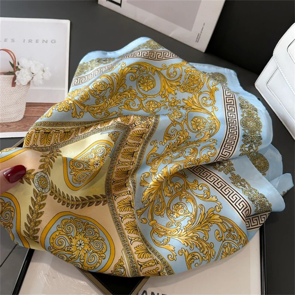 Women 70x70cm Printed Silk Pas - Ascot Neck Scarf reseña y precio