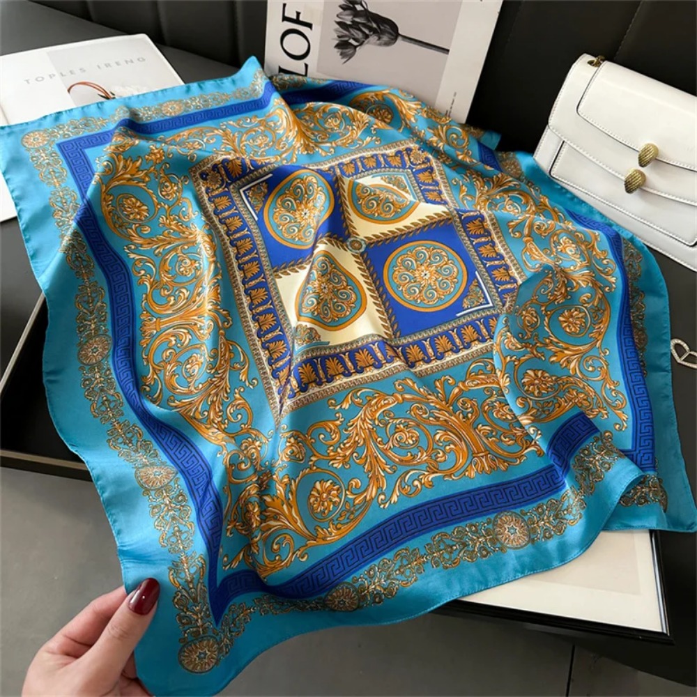 Women 70x70cm Printed Silk Pas - Ascot Neck Scarf reseña y precio