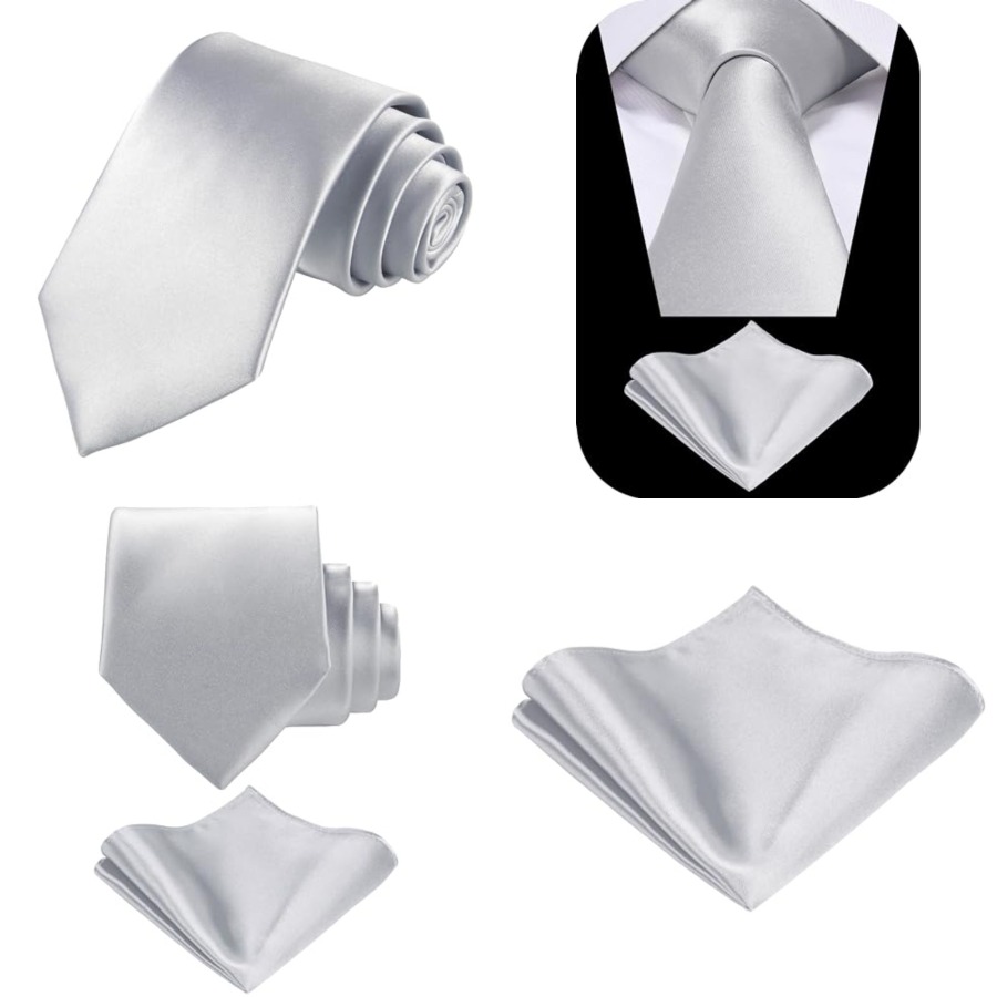 Solid Satin Woven dyed Color F - Pocket Square Set reseña y precio