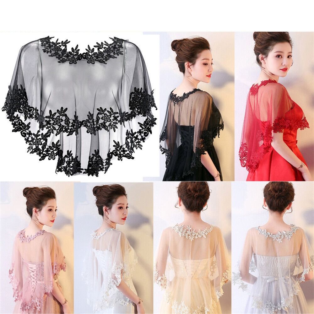 Fashion Lace Short Sleeve Shru - Stole Wedding Shawl reseña y precio