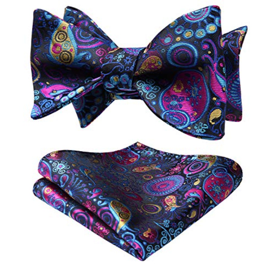 Bow Ties for Men Floral Bowtie - Pocket Square Set reseña y precio