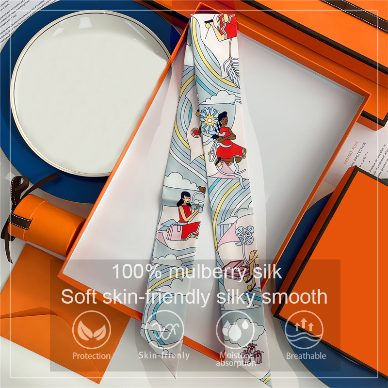 Women 100% Mulberry Silk Scarf - Ascot Neck Scarf reseña y precio