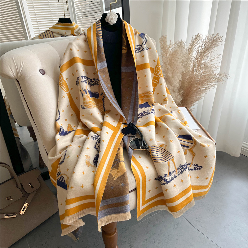 Luxury Horse Print Thick Cashm - Woven Scarf Blanket reseña y precio