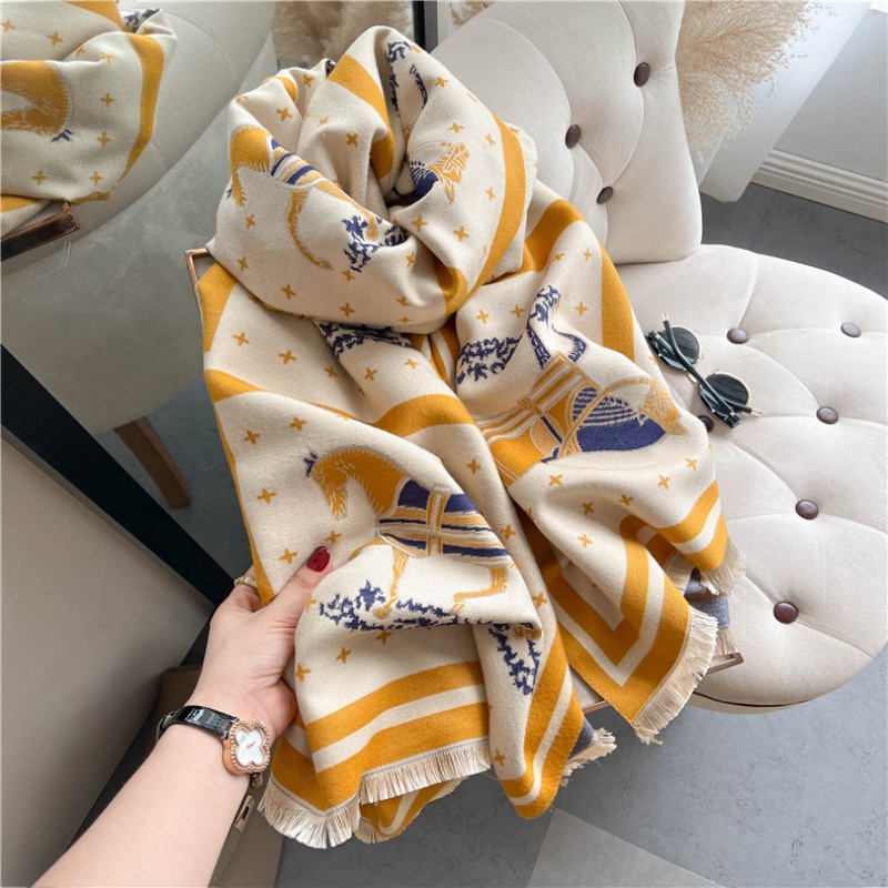 Luxury Horse Print Thick Cashm - Woven Scarf Blanket reseña y precio