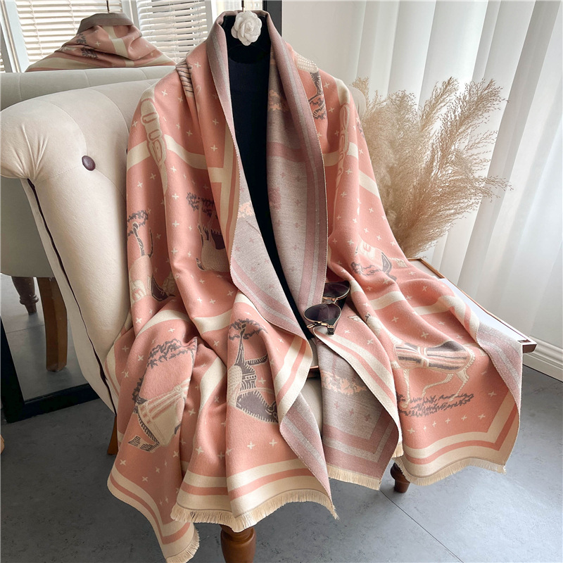 Luxury Horse Print Thick Cashm - Woven Scarf Blanket reseña y precio