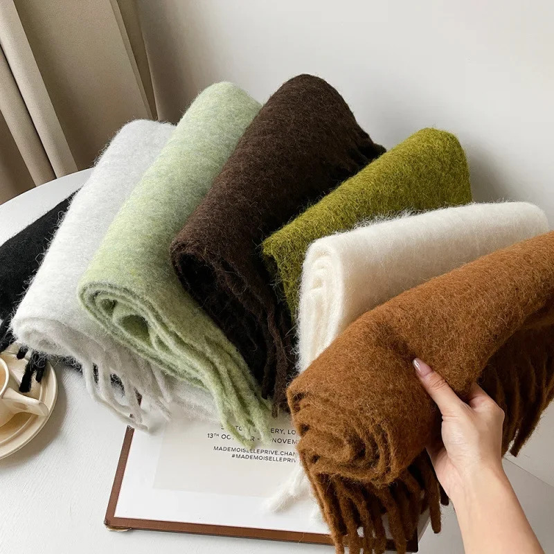 Scarf Lady Autumn Winter Solid - Muffler Men Wool reseña y precio