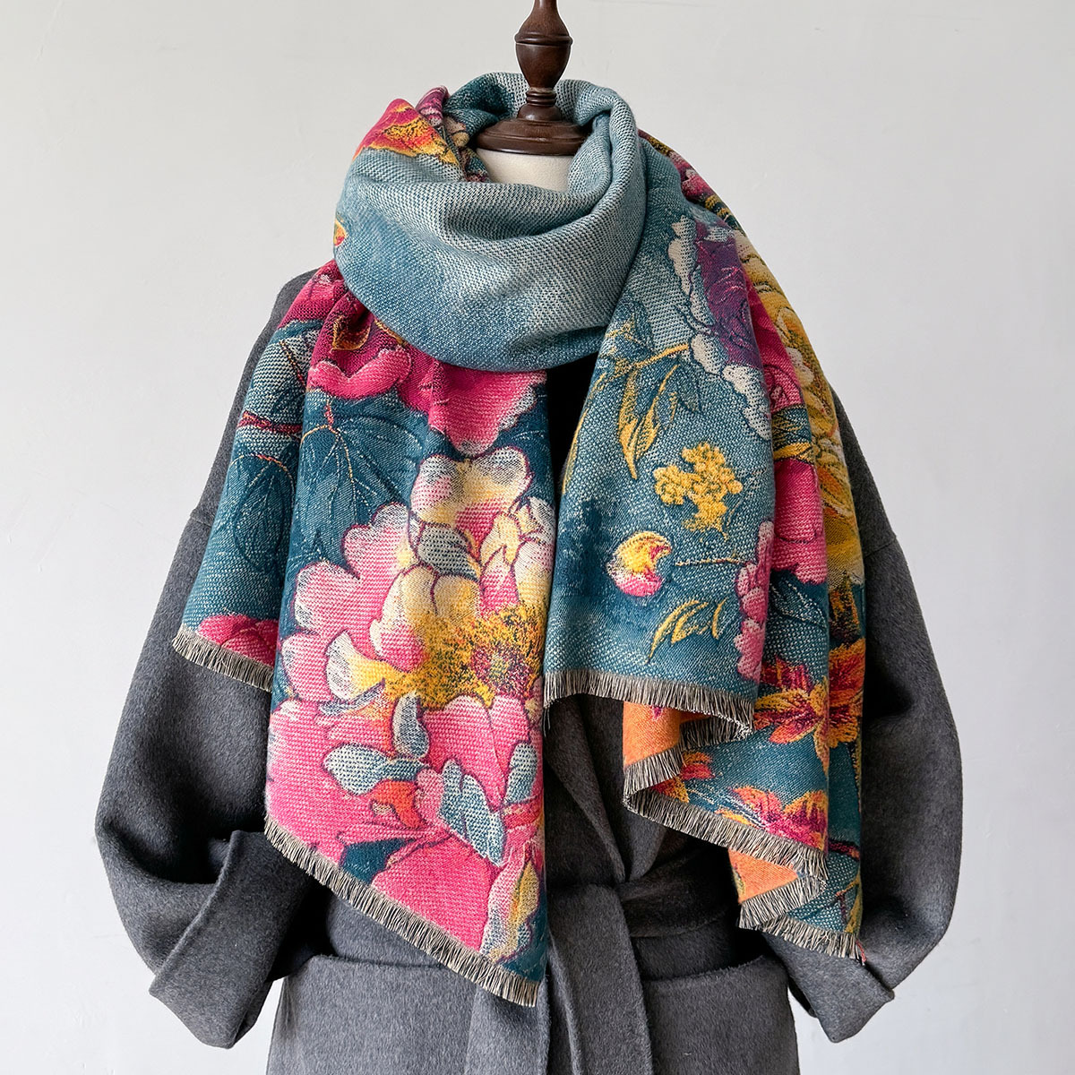 Warm Cashmere Scarf Women Shaw - Woven Scarf Blanket reseña y precio