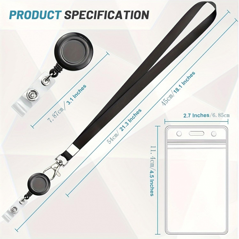 4PCS Lanyard Black Retractable - Lanyard Badge Holder reseña y precio