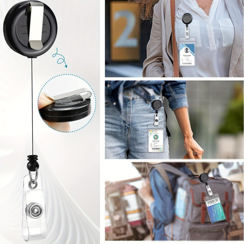 4PCS Lanyard Black Retractable - Lanyard Badge Holder reseña y precio