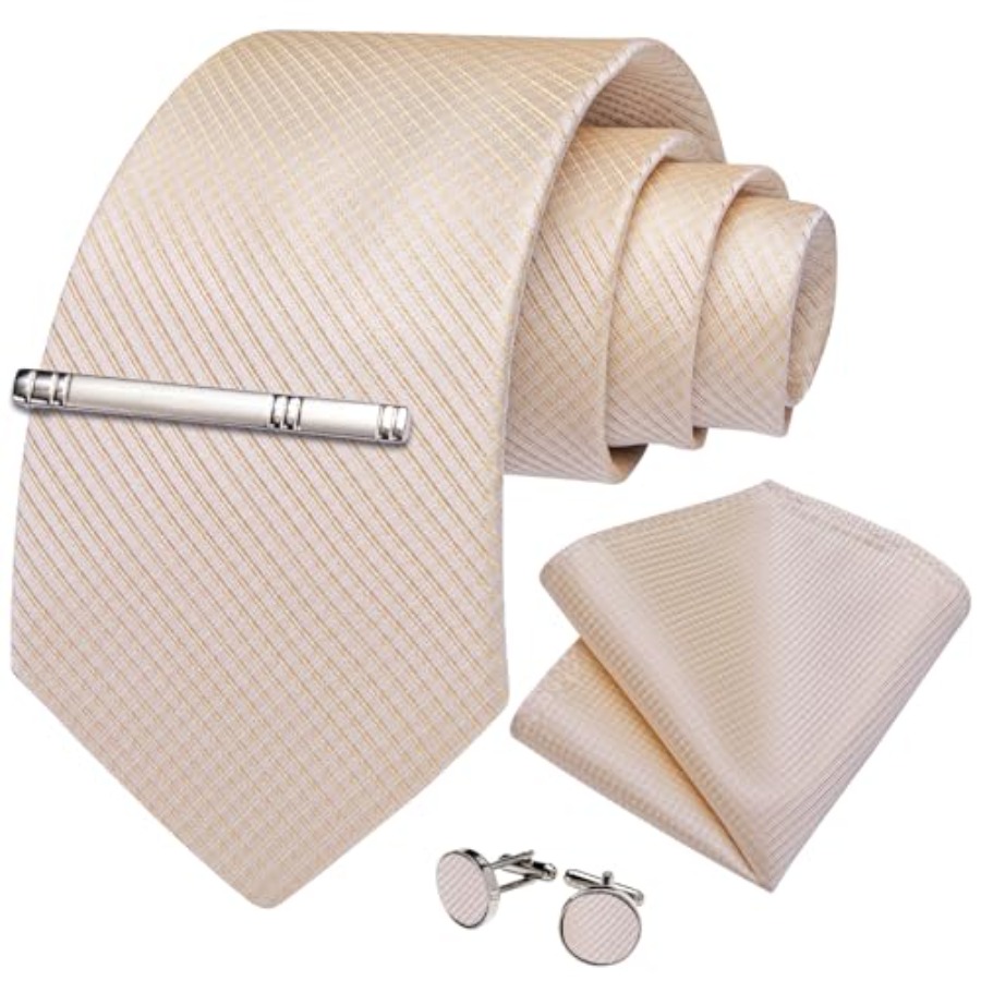 Plaid Ties for Men Silk Checke - Pocket Square Set reseña y precio