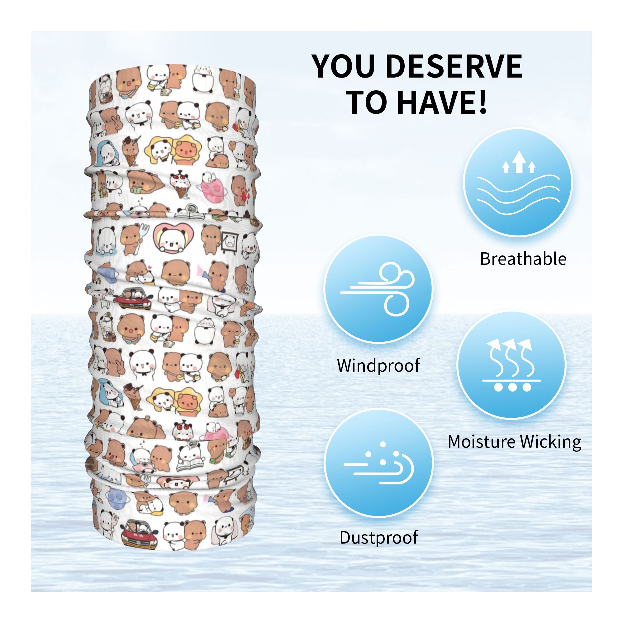 Custom Bear Cartoon Peach And  - Neck Warmer Tube reseña y precio