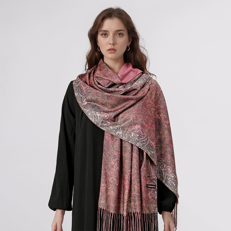 Luxury Paisley Pashmina Shawl  - Woven Scarf Blanket reseña y precio