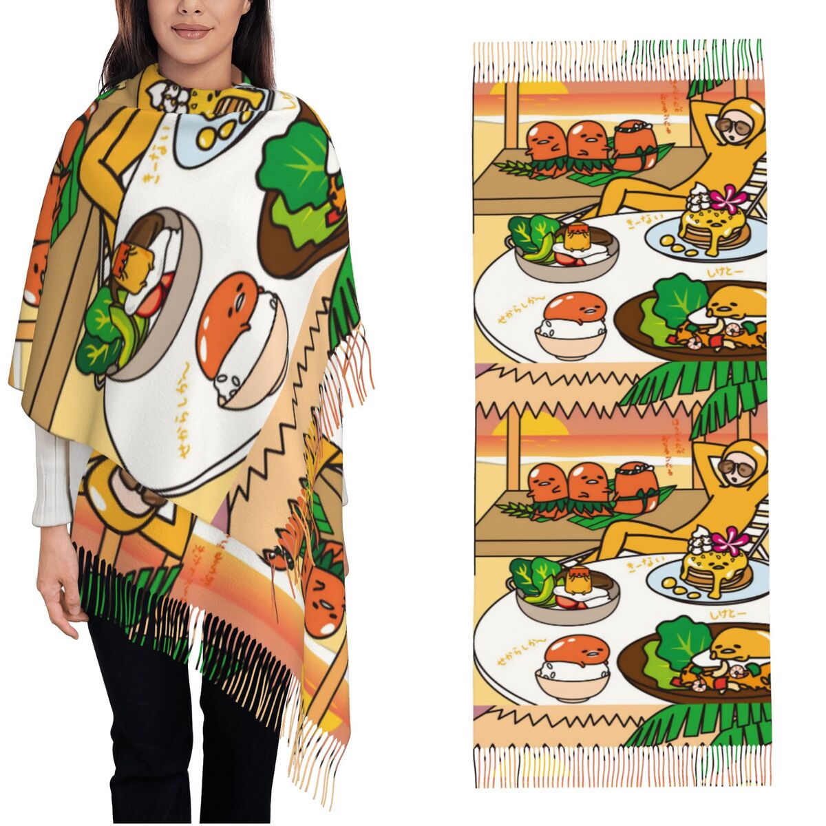 Women's Scarf with Tassel Gude - Pashmina Wrap Large reseña y precio