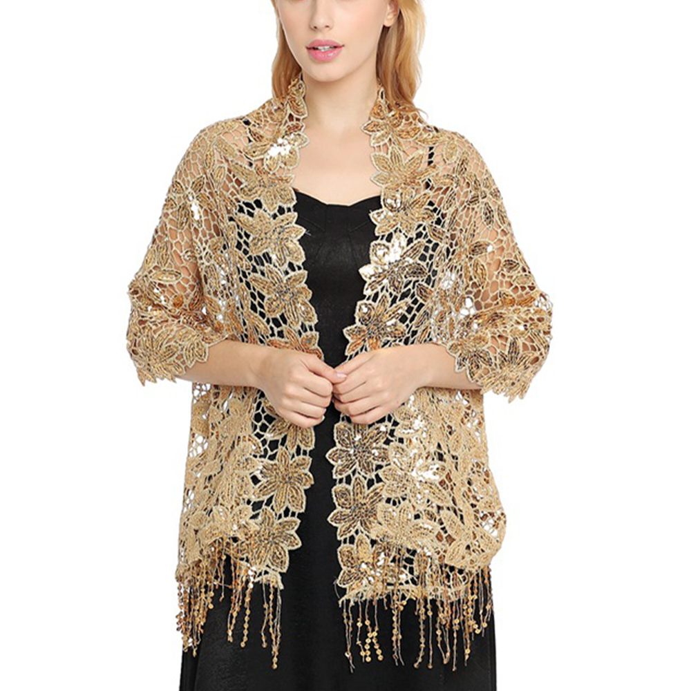Bridal Wedding Hollow Sequin L - Stole Wedding Shawl reseña y precio