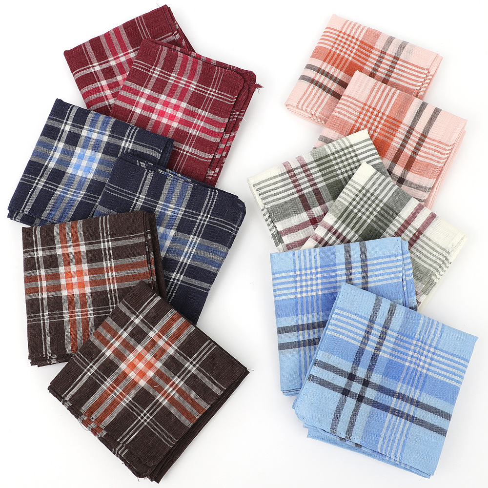 6pcs Men's Mixed Color Plaid S - Handkerchief Cotton Men reseña y precio