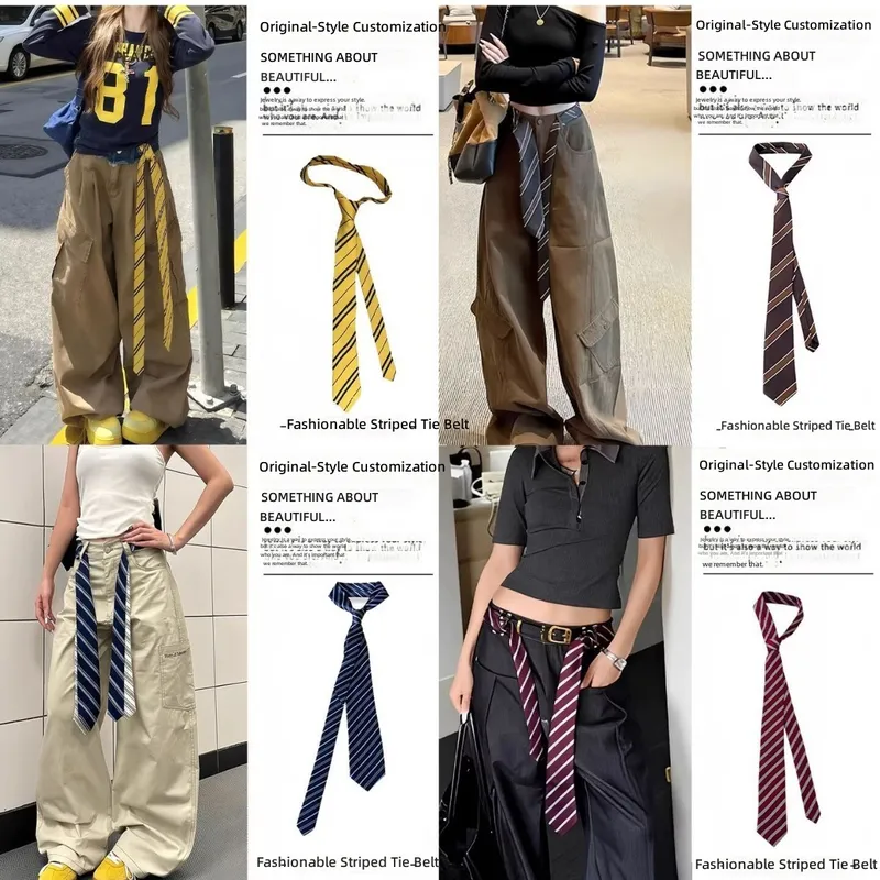 2026 South Korea Dongdaemun St - Silk Tie Striped reseña y precio