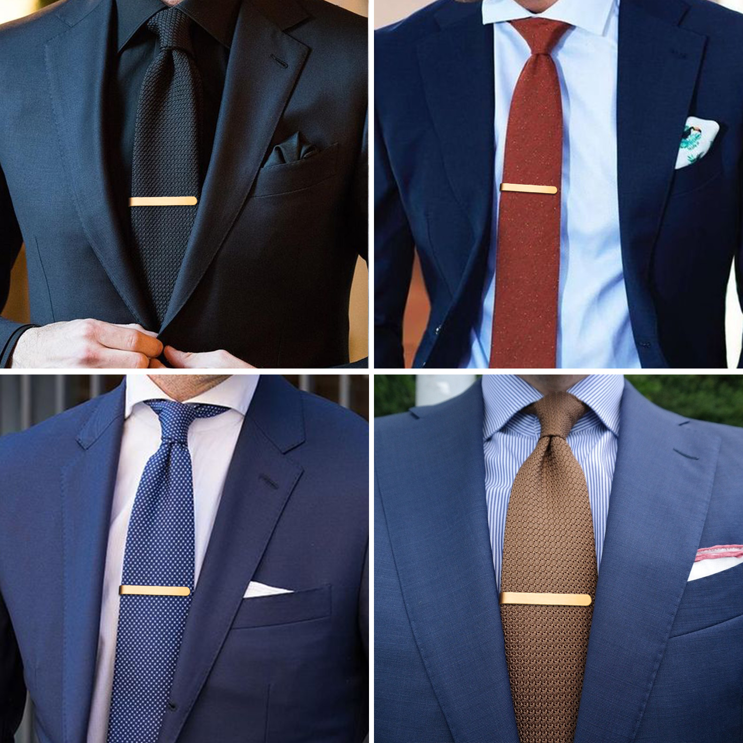 HAWSON 4pcs Skinny Tie Clip fo - Tie Bar Set Gift reseña y precio