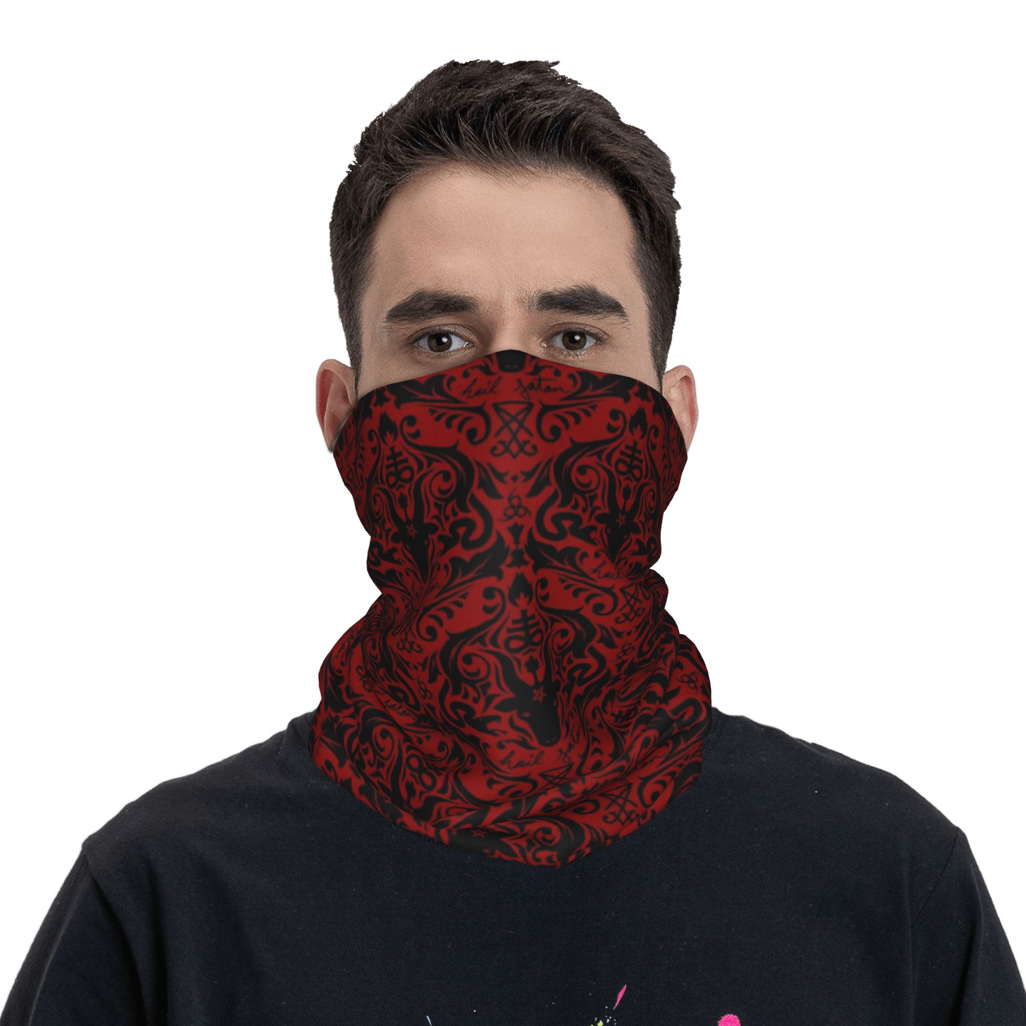 Baphomet Damask Hail Satan Bla - Neck Warmer Tube reseña y precio