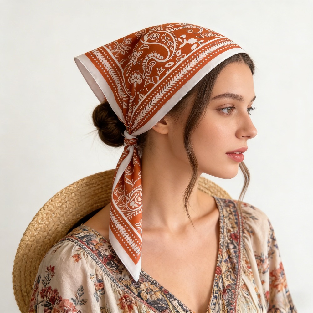 1Pc cashew print fashion silk  - Silk Neck Scarf reseña y precio