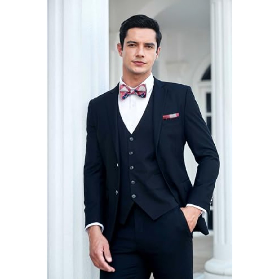 Bow Ties for Men Check Plaid S - Pocket Square Set reseña y precio