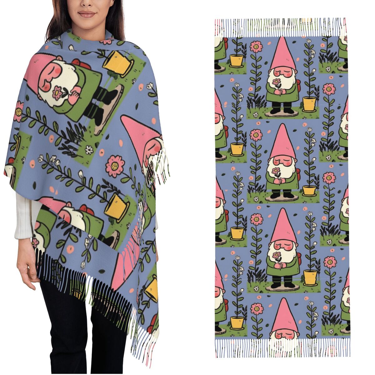Mythical Garden Gnome Shawls W - Pashmina Wrap Large reseña y precio