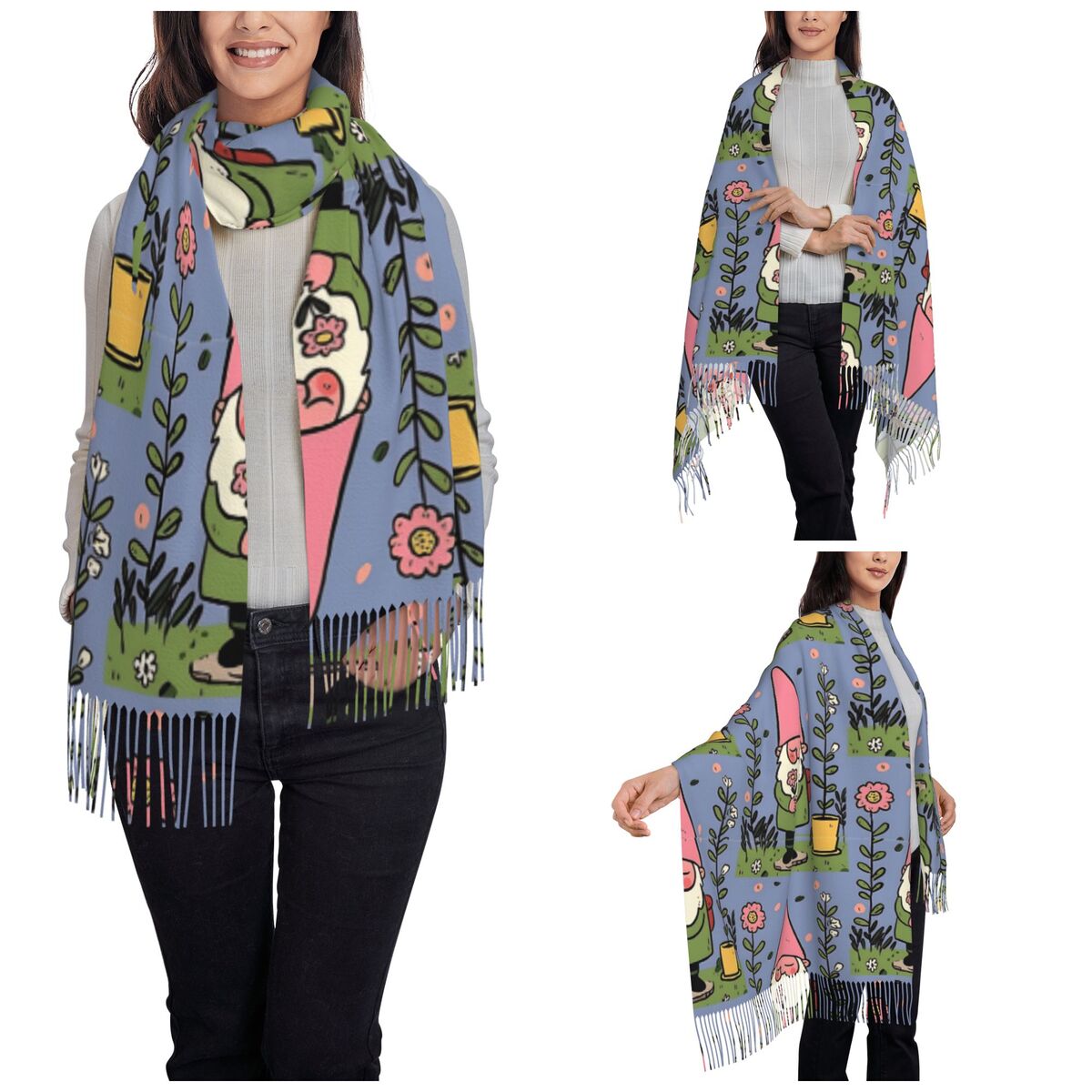 Mythical Garden Gnome Shawls W - Pashmina Wrap Large reseña y precio