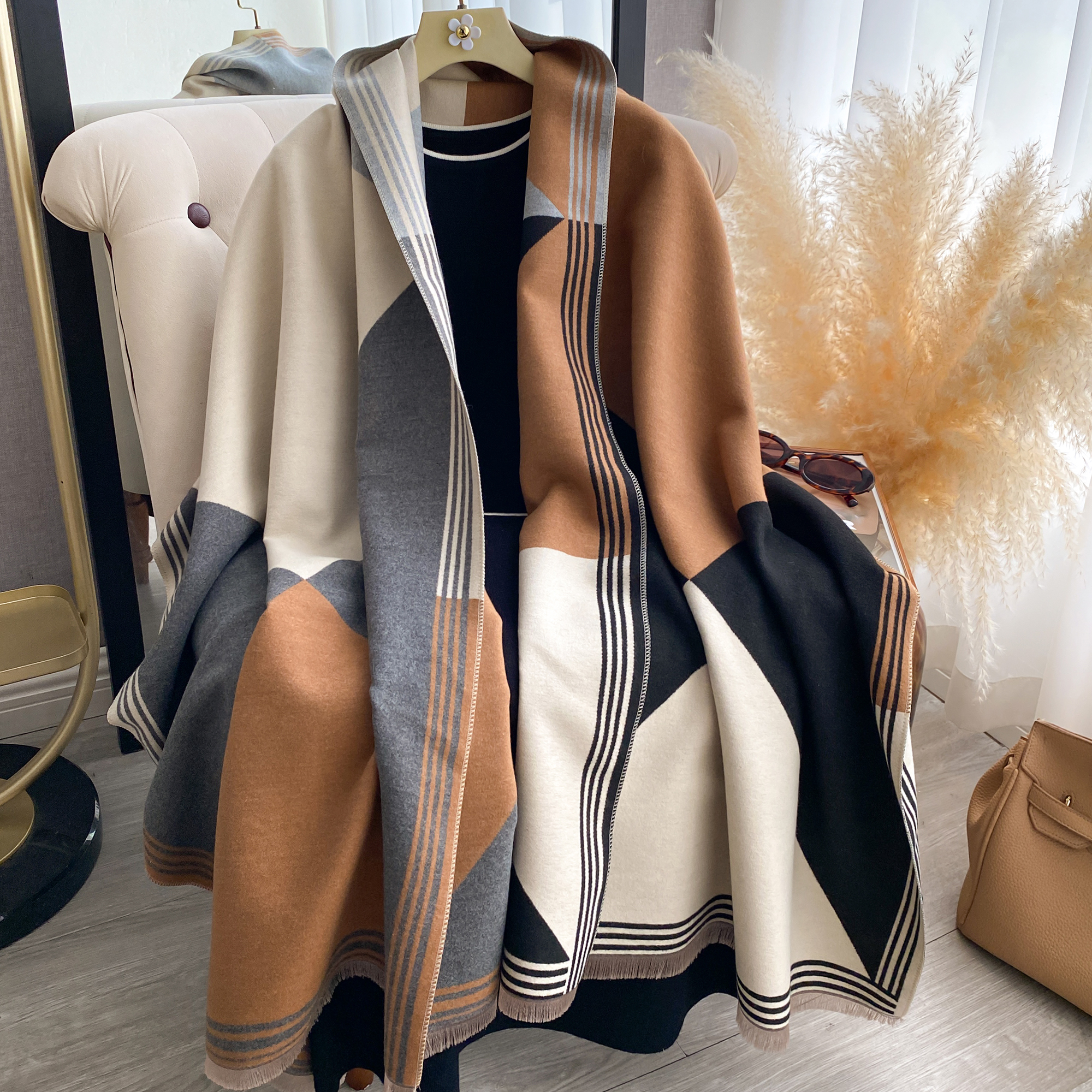 2025 Luxury Winter Cashmere Sc - Woven Scarf Blanket reseña y precio