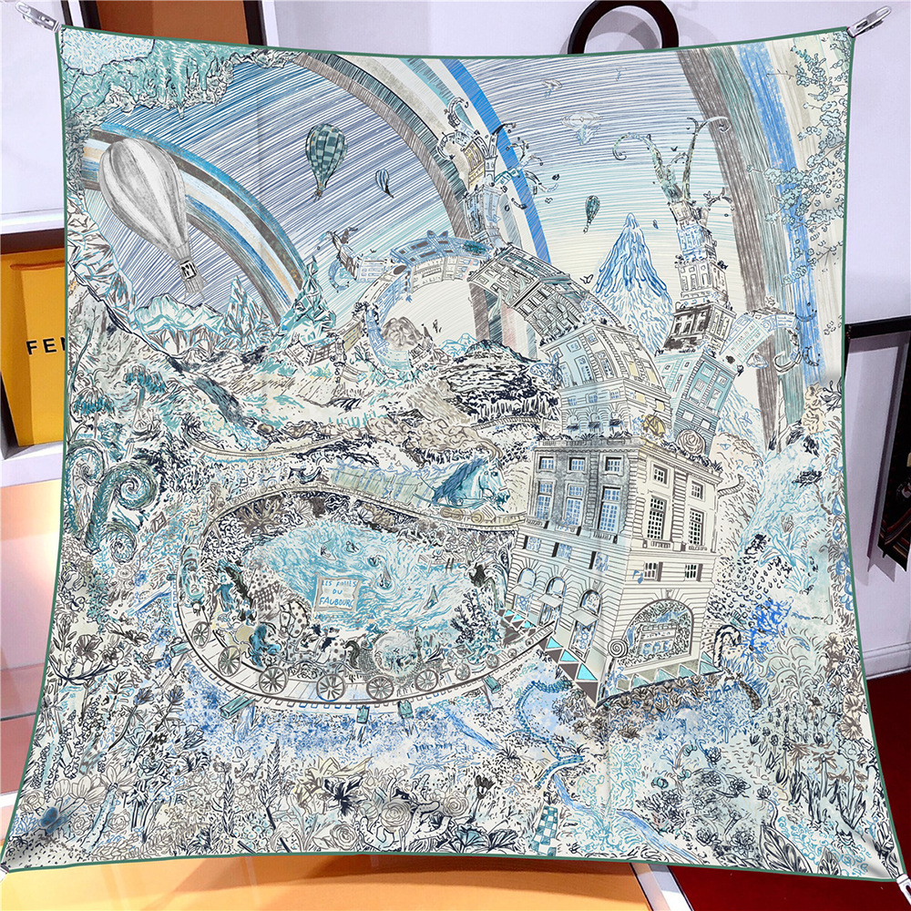 New 90cm Luxury Brand Square S - Silk Neck Scarf reseña y precio