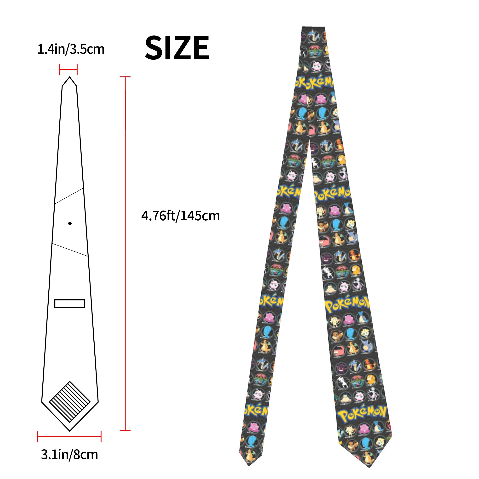 Cartoon Pokemon Characters Nec - Skinny Tie Men reseña y precio