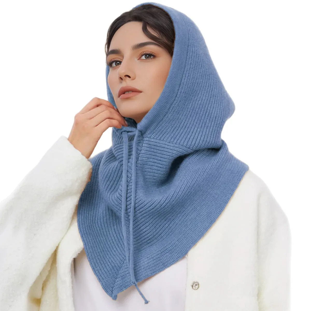 Women's Knitted Beanie Hat wit - Infinity Scarf Knit reseña y precio