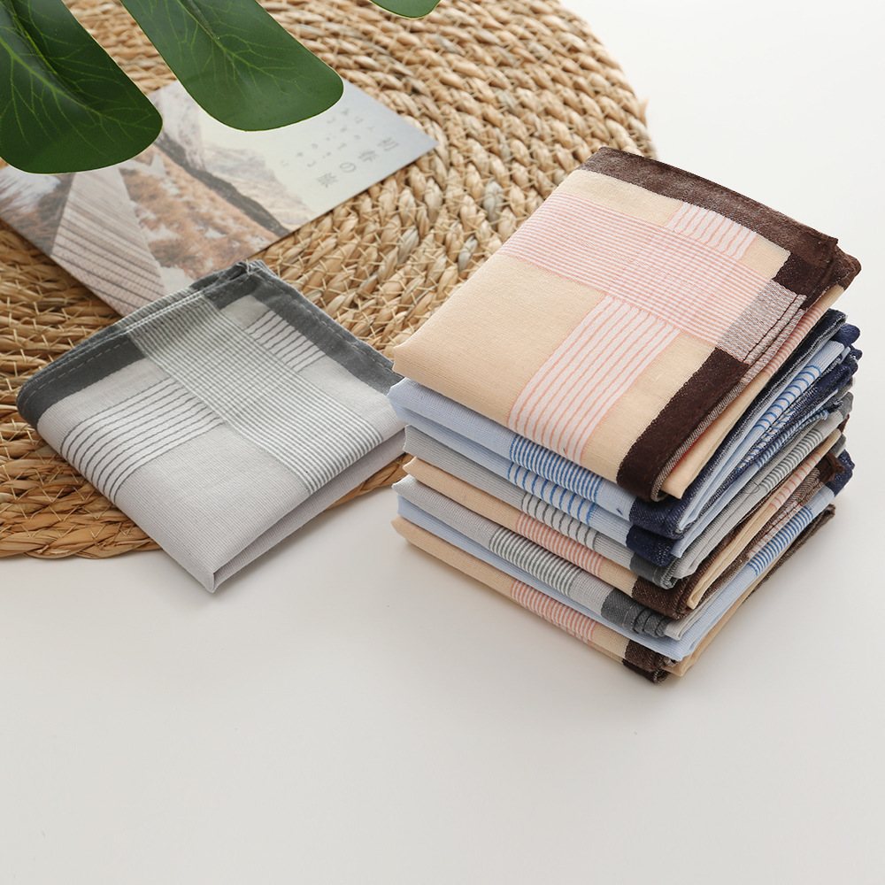 12Pcs 100% Cotton Yarn Dyed Ha - Handkerchief Cotton Men reseña y precio