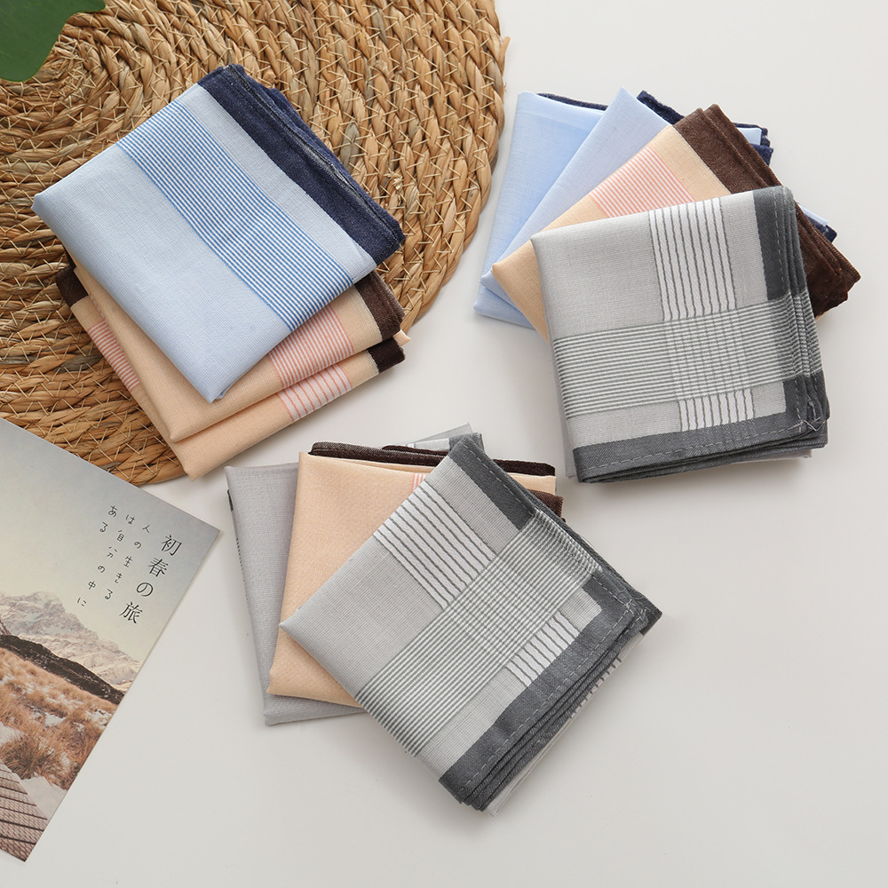 12Pcs 100% Cotton Yarn Dyed Ha - Handkerchief Cotton Men reseña y precio