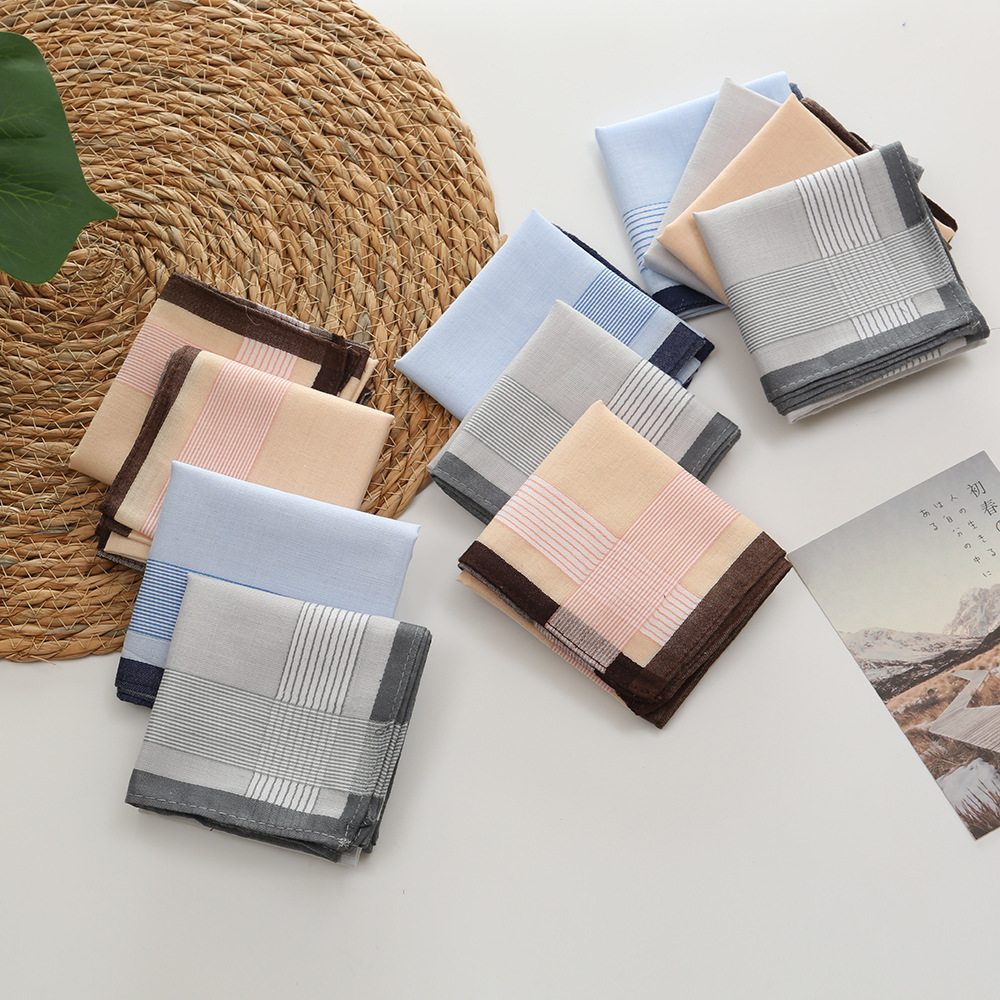 12Pcs 100% Cotton Yarn Dyed Ha - Handkerchief Cotton Men reseña y precio