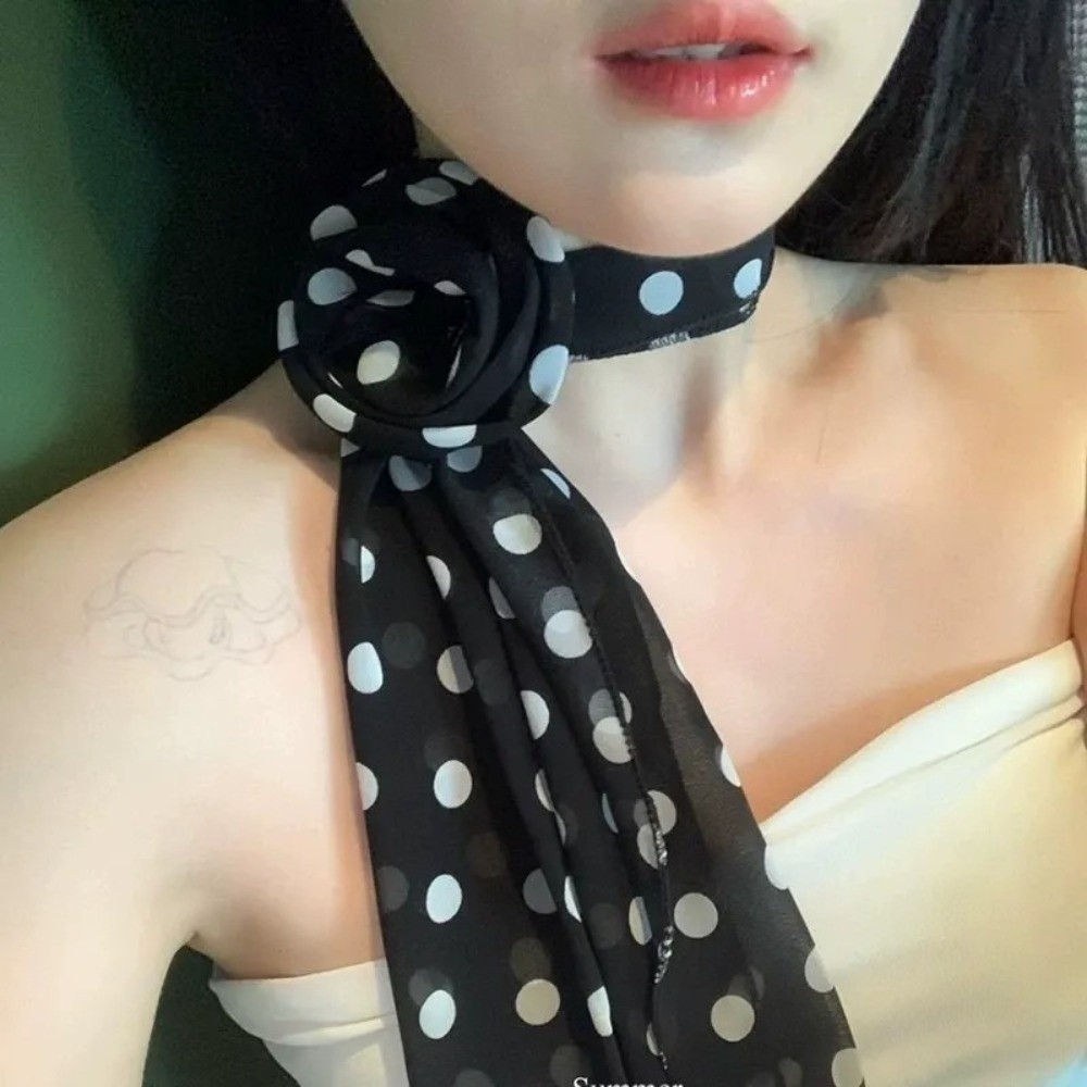 New Detachable Chiffon Long Sc - Ascot Neck Scarf reseña y precio