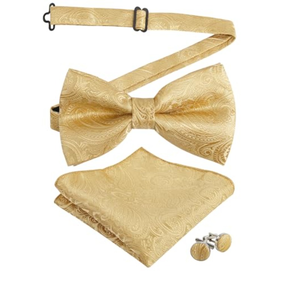 Mens Paisley Bow Tie, Pocket S - Pocket Square Set reseña y precio