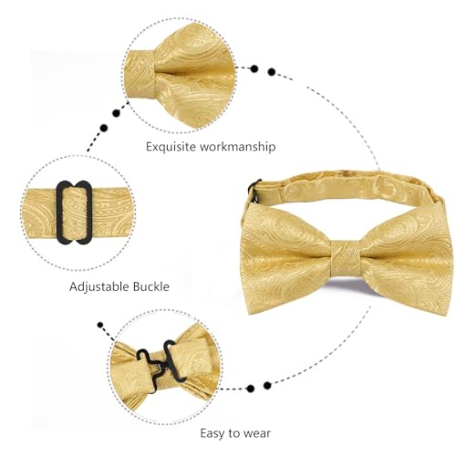 Mens Paisley Bow Tie, Pocket S - Pocket Square Set reseña y precio