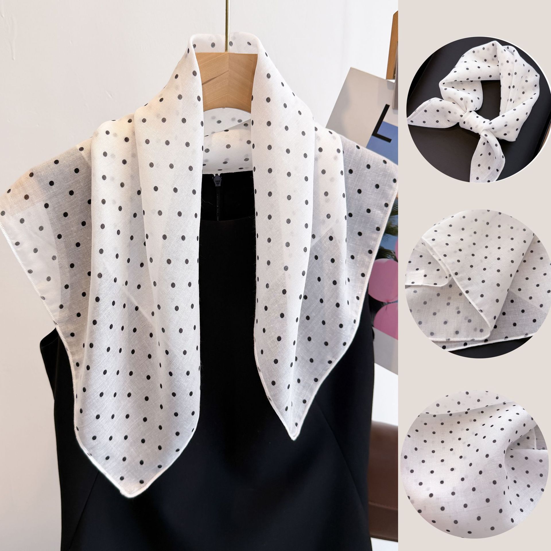 50cm Cotton Linen Square Scarf - Bandana Cotton reseña y precio