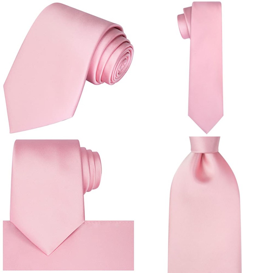 Satin Tie Set Solid Ties Mens  - Pocket Square Set reseña y precio