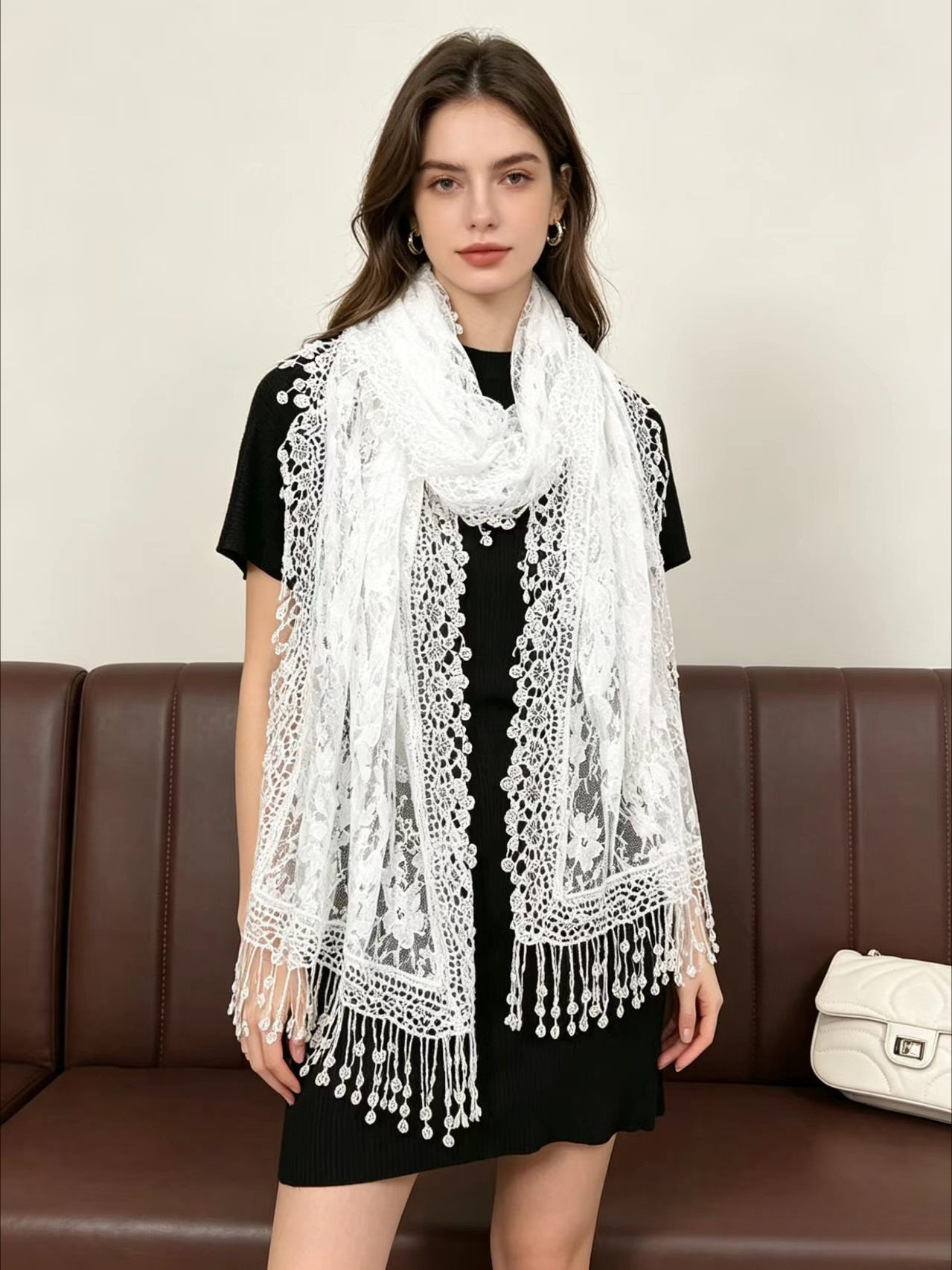 New Embroidery Lace Scarf Shaw - Stole Wedding Shawl reseña y precio