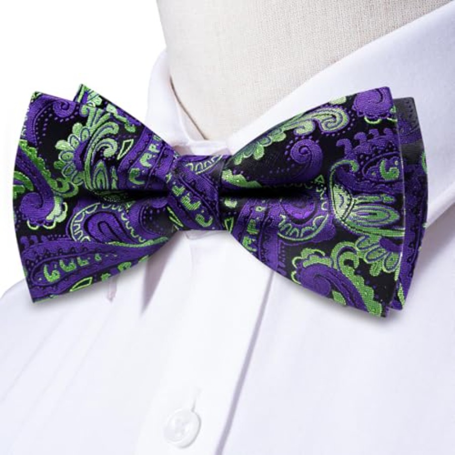 Mens Paisley Striped Bowtie Se - Pocket Square Set reseña y precio