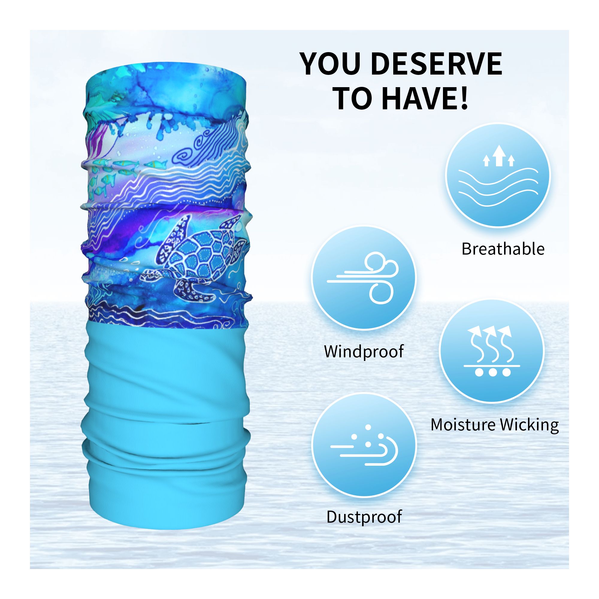 Custom Ocean Turtle Dive Winte - Neck Warmer Tube reseña y precio