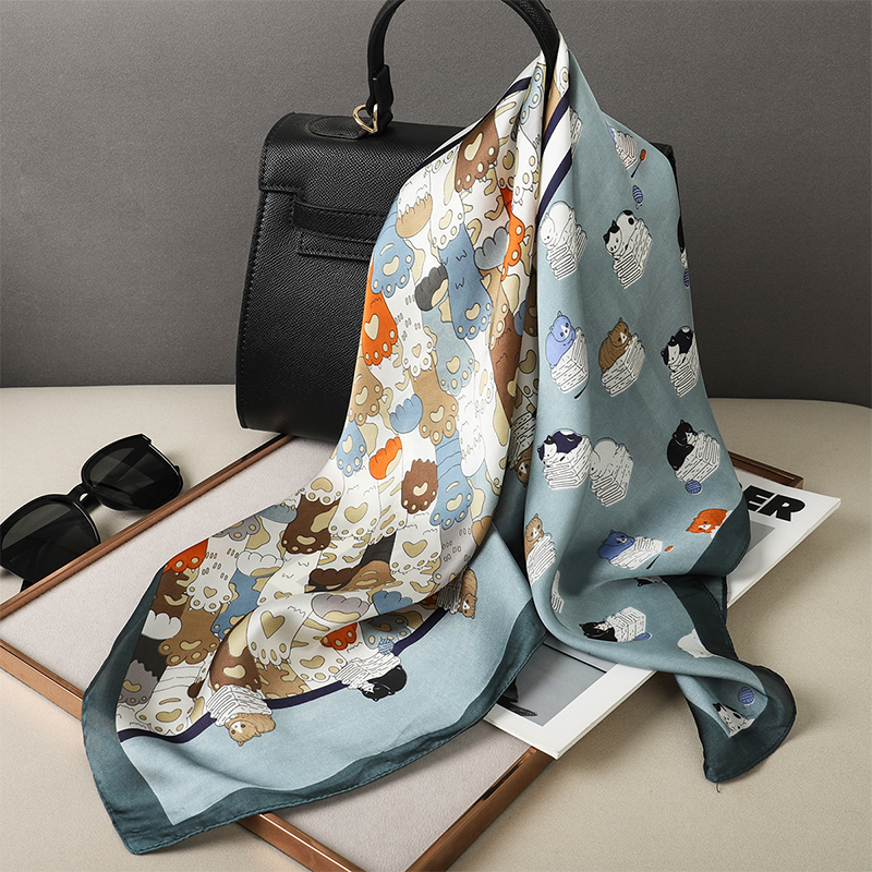 Luxury Silk Shawl Fat Cat Squa - Silk Neck Scarf reseña y precio