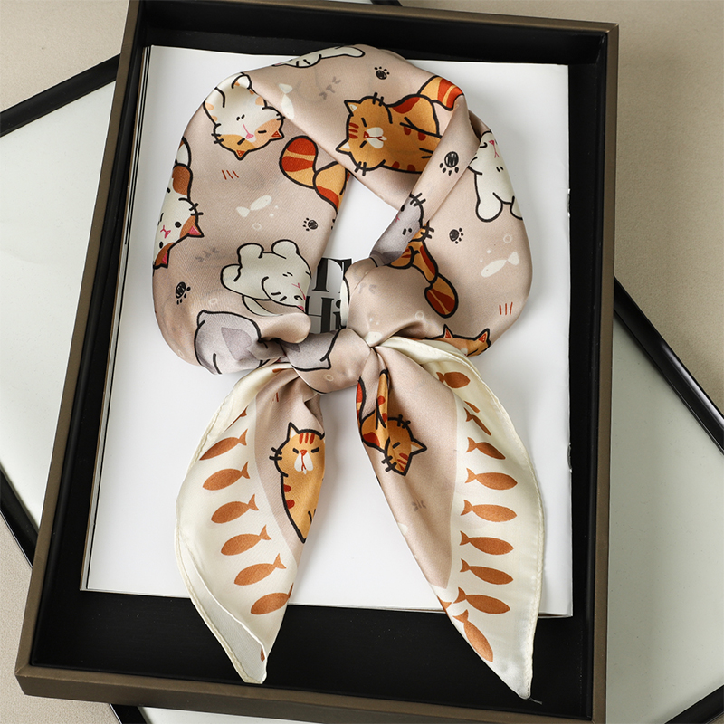 Luxury Silk Shawl Fat Cat Squa - Silk Neck Scarf reseña y precio