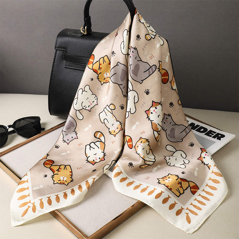 Luxury Silk Shawl Fat Cat Squa - Silk Neck Scarf reseña y precio
